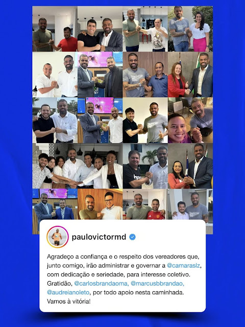PAULO VICTOR CONSOLIDA 19 APOIOS PARA REELEIÇÃO À PRESIDÊNCIA DA CÂMARA DE SÃO LUÍS