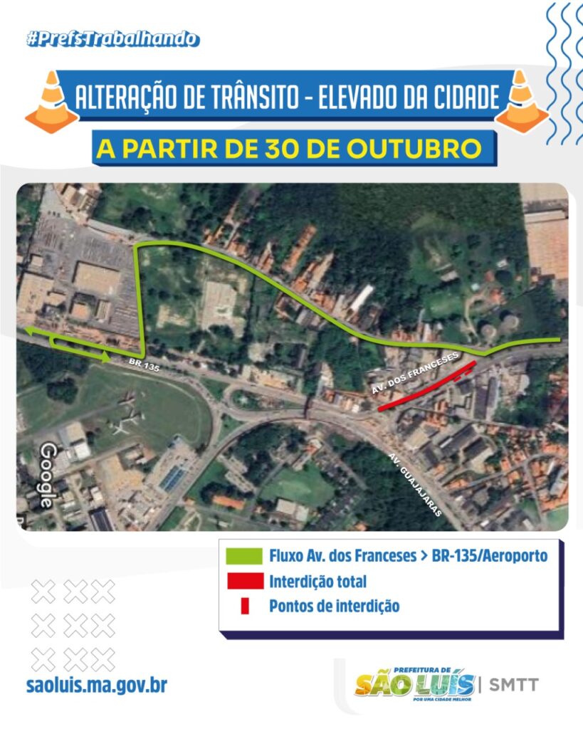 PREFEITURA DE SÃO LUÍS REALIZA NOVA INTERVENÇÃO NO TRÂNSITO DA REGIÃO DO ELEVADO DA CIDADE