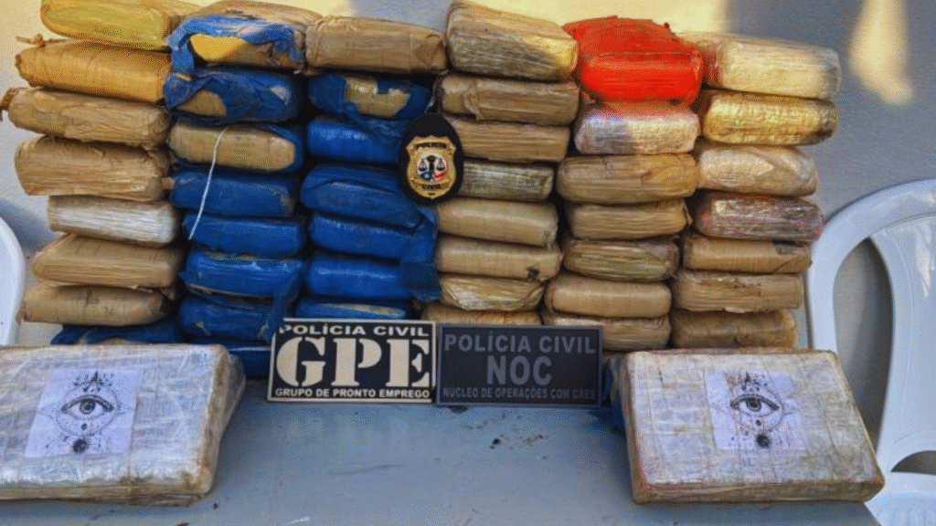 Esquema interestadual de tráfico é desarticulado com apreensão de 53 tabletes de maconha