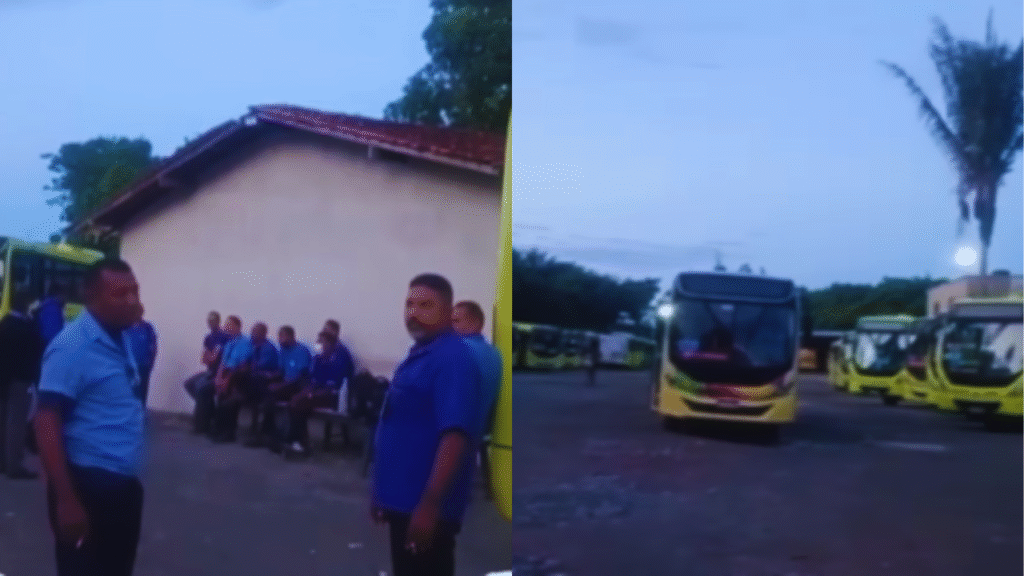 Empresários barram saída de ônibus e paralisam transporte público nesta sexta-feira