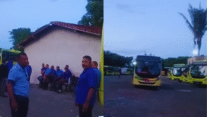Empresários barram saída de ônibus e paralisam transporte público nesta sexta-feira